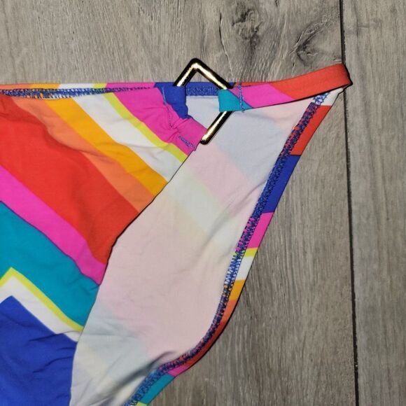 Trina Turk Women's Sunset Chevron String Bikini Bottom Size 6 - Picture 7 of 11